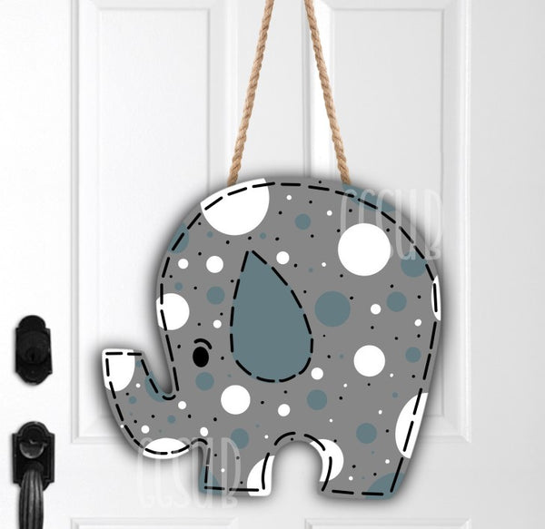 Digital design- Blue elephant polka dot