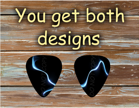 Digital design- Guitar pick blue light design