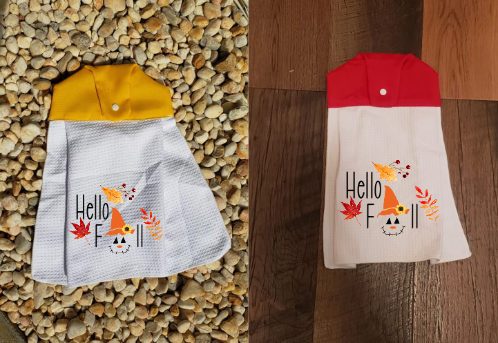 Digital design - Hello fall hand towel design