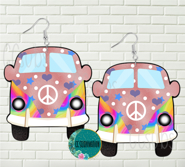 Digital design- Hippie bus pink