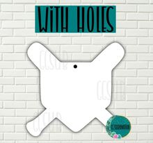 MDF - Baseball Homeplate door hanger with holes 5 sizes to choose from