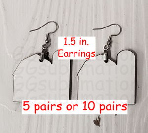 MDF barn with silo 1.5 in. earrings