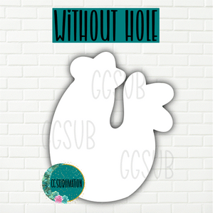 MDF - Chicken withOUT holes 2 sizes to choose from (great for badge reels & hairbow centers)