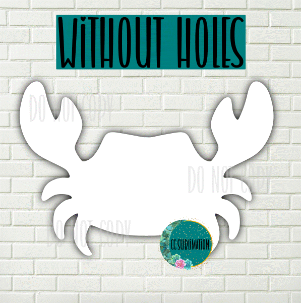 MDF - Crab withOUT holes 2 sizes to choose from (great for badge reels & hairbow centers)