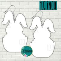 MDF - Bunny egg earrings 2 sizes to choose from