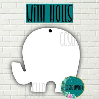 MDF - Elephant with holes 5 sizes to choose from