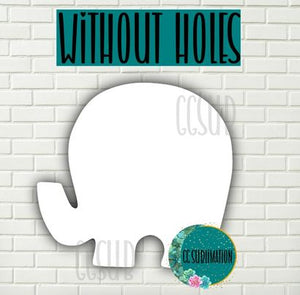 MDF - Elephant withOUT holes 2 sizes to choose from (great for badge reels & hairbow centers)