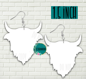 MDF - Highland cow earrings 2 sizes to choose from