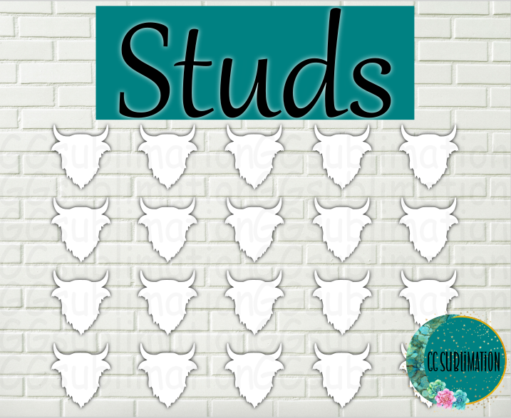 MDF - Highland cow half inch studs 10 or 20 pairs