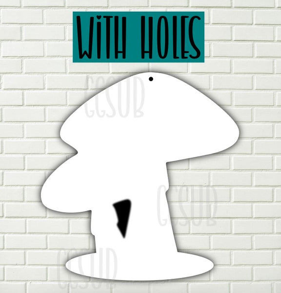 MDF - Mushrooms door hanger with holes 5 sizes to choose from