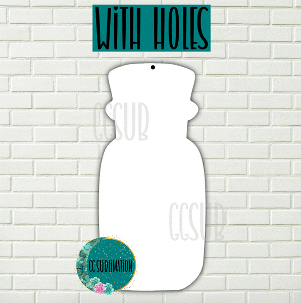 MDF - Glass vial blank WITH holes 5 sizes to choose from