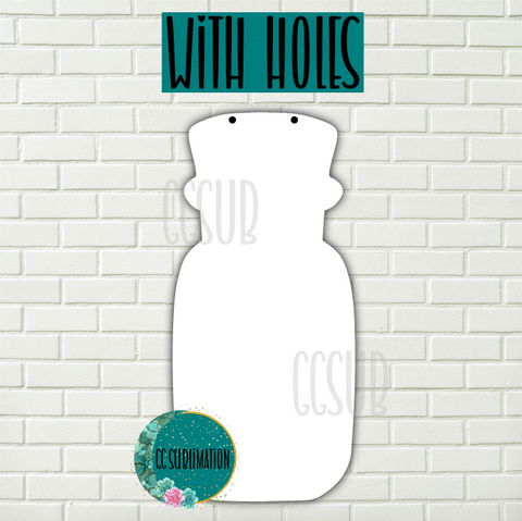 MDF - Glass vial blank WITH holes 5 sizes to choose from