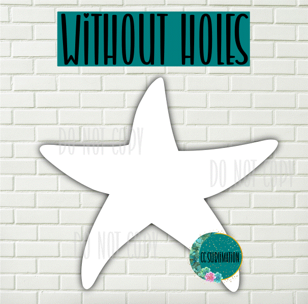MDF - Starfish withOUT holes 2 sizes to choose from (great for badge reels & hairbow centers)