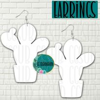 MDF - Potted cactus Earrings 3 sizes to choose from