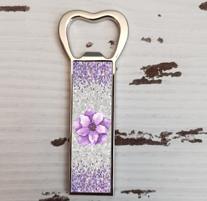 Digital design - Purple flower glitter bar key