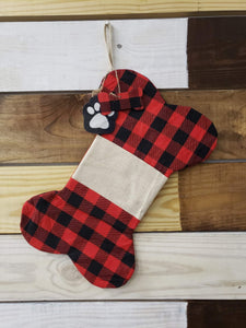 Buffalo plaid dog stocking - Bulk buy options