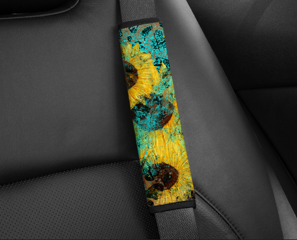 Digital Download- Sunflower Cheetah Seat Belt Sleeve Design