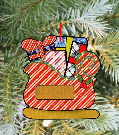 Digital design - candy cane sleigh design