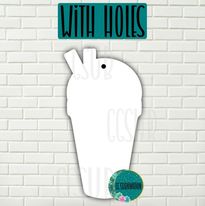 MDF - Snow cone door hanger with holes 5 sizes to choose from