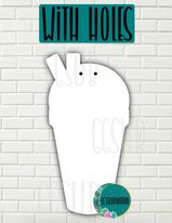 MDF - Snow cone door hanger with holes 5 sizes to choose from