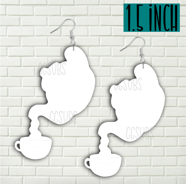MDF - Tea pot earrings 2 sizes to choose from