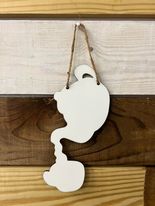 MDF - Tea pot door hanger with holes 5 sizes to choose from