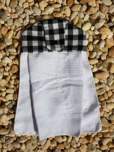 Black plaid hand towel